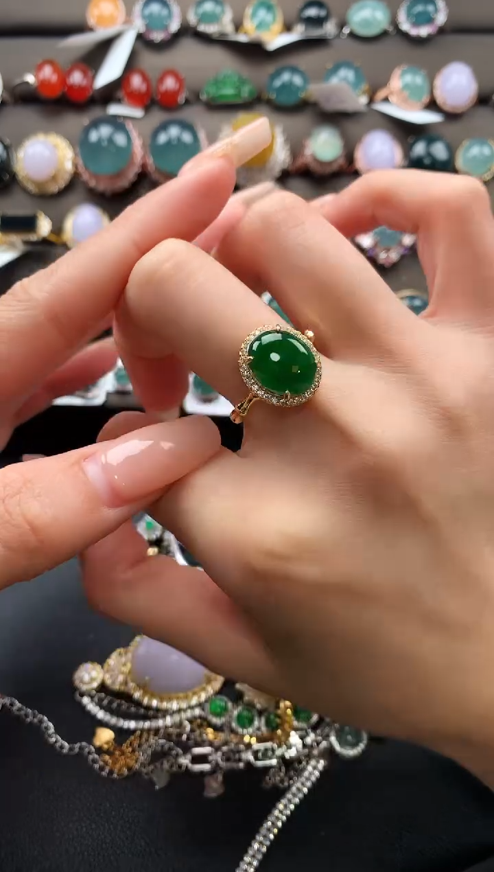 【闪购商品】翡翠戒指银S925镶嵌252523