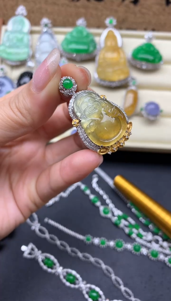 【闪购商品】翡翠颈饰18K金镶嵌606-中国好珍宝