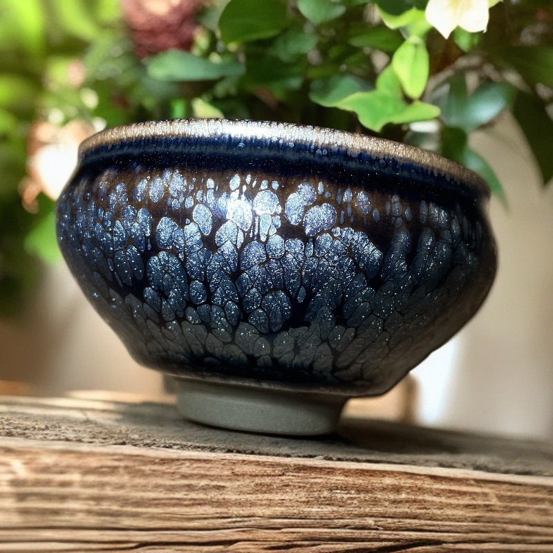 建窑建盏牡丹王创始人林建锋牡丹香炉高端茶器主人杯手工茶盏