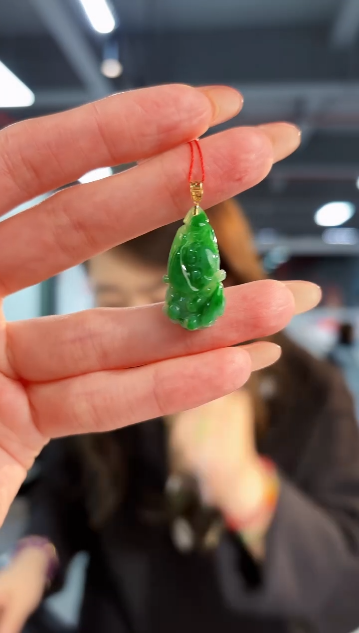 【闪购商品】翡翠颈饰18K金镶嵌缅料A货/支持复检/一件