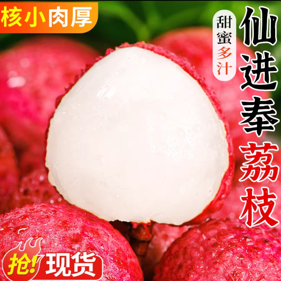 【顺丰次日达】广东仙进奉荔枝带箱4斤装荔枝荔枝同城送