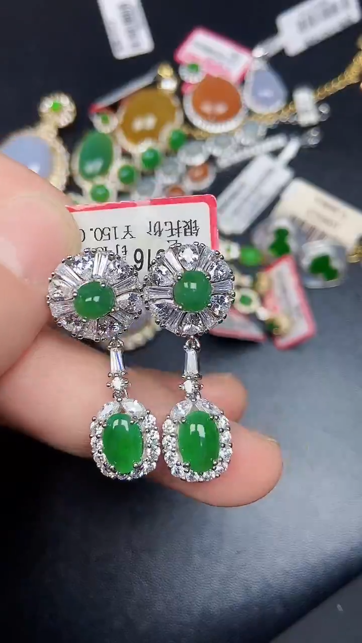 银S925镶嵌戒指翡翠3560