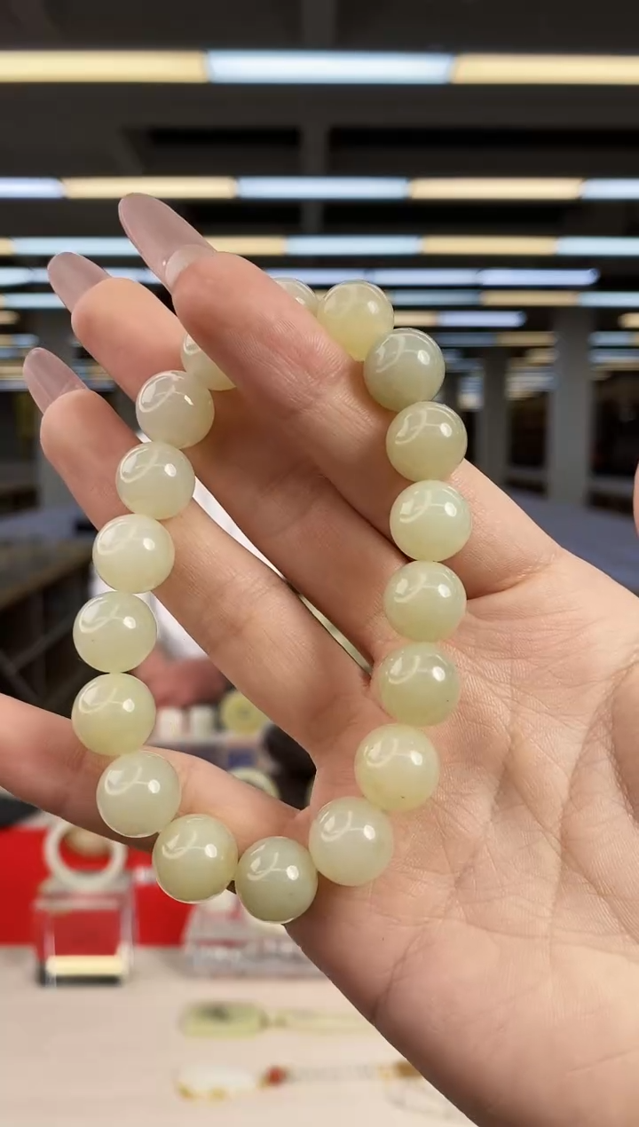 未镶嵌和田玉挂件闪购白玉暖白12mm