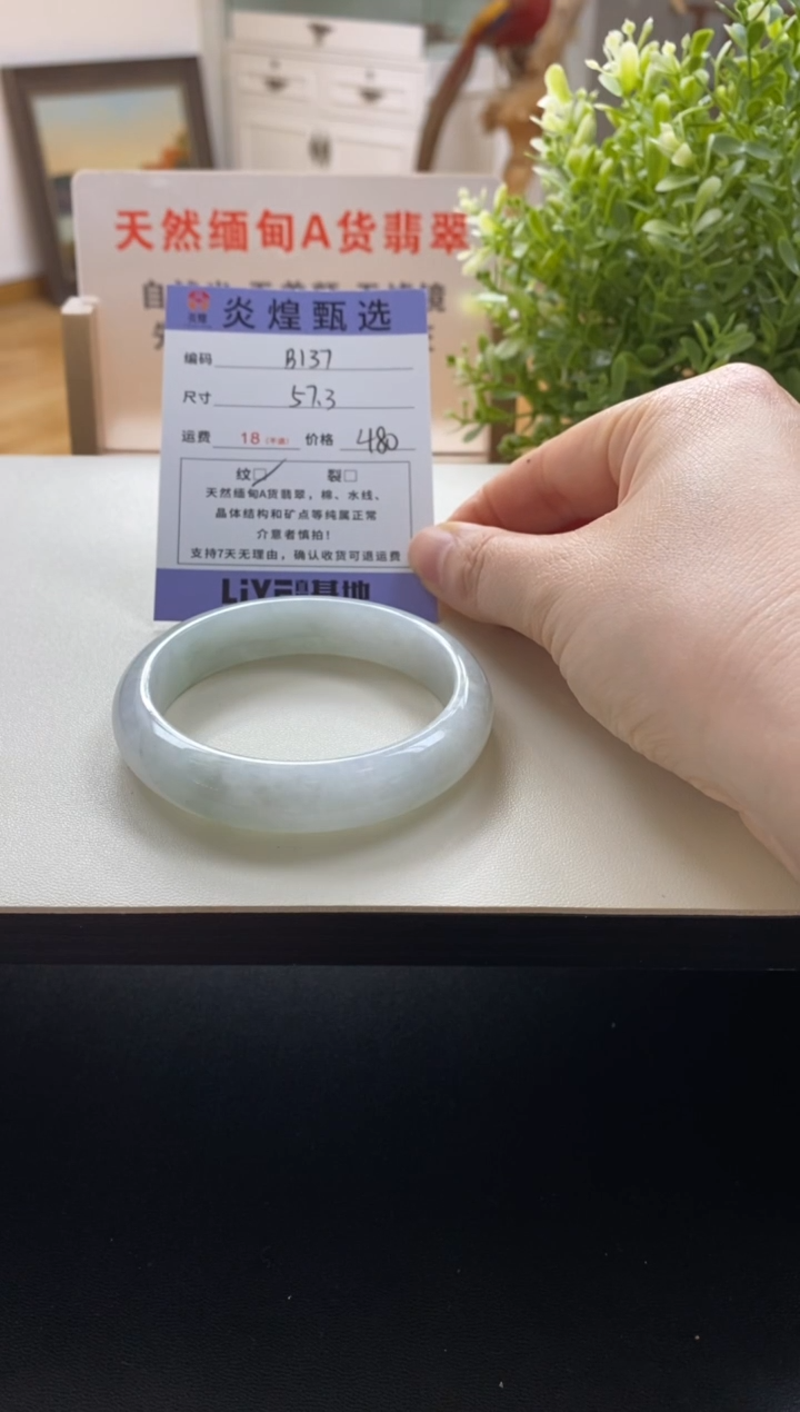 未镶嵌手镯翡翠圈口57.5编码b137