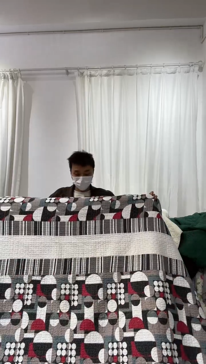 棉230*250纯棉床盖108号小折印