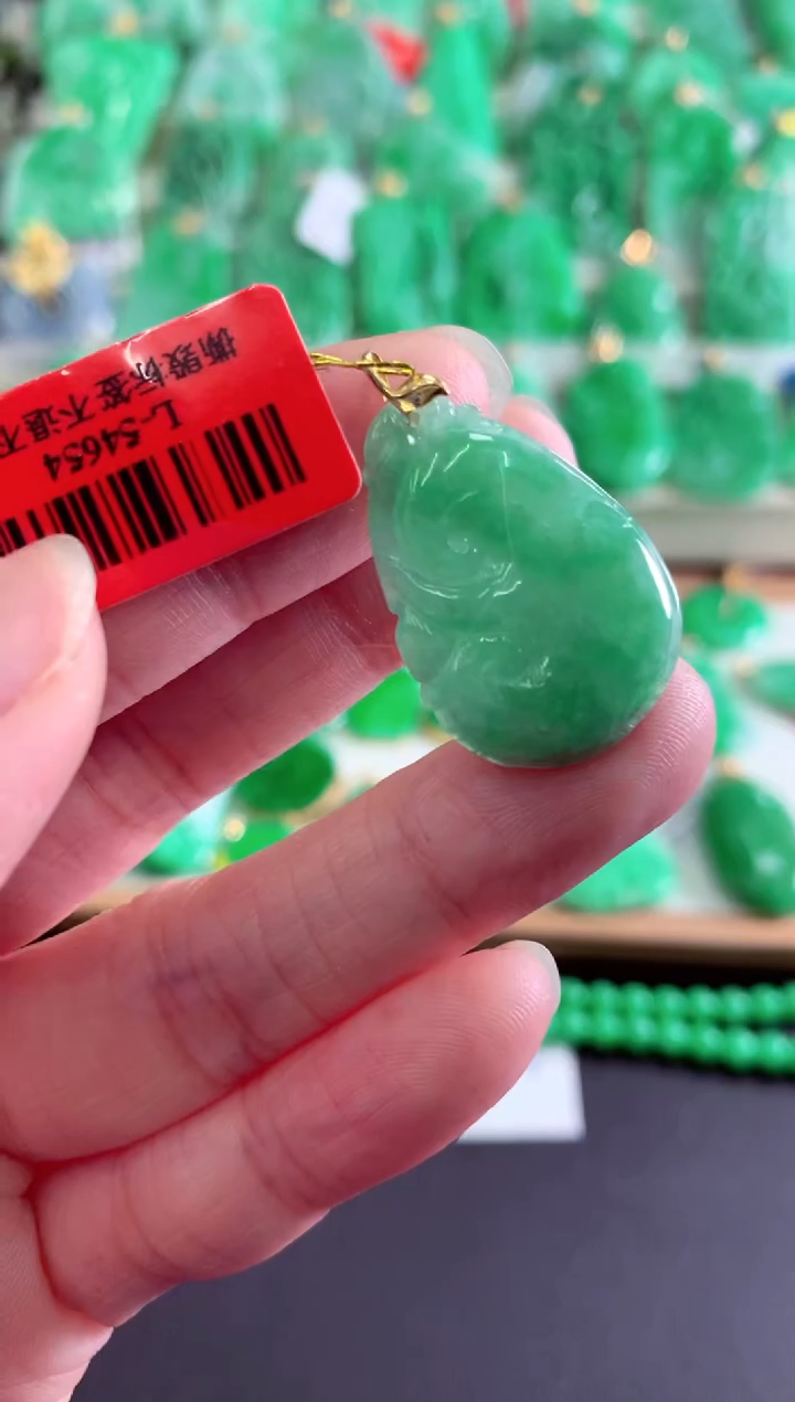 【闪购商品】翡翠吊坠(不含链)18K金镶嵌挂件