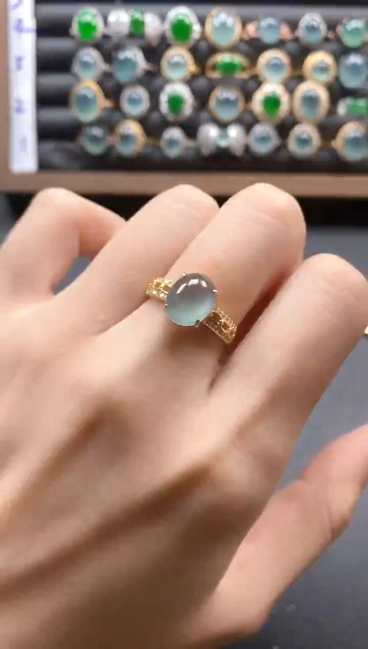 银S925镶嵌戒指翡翠51151