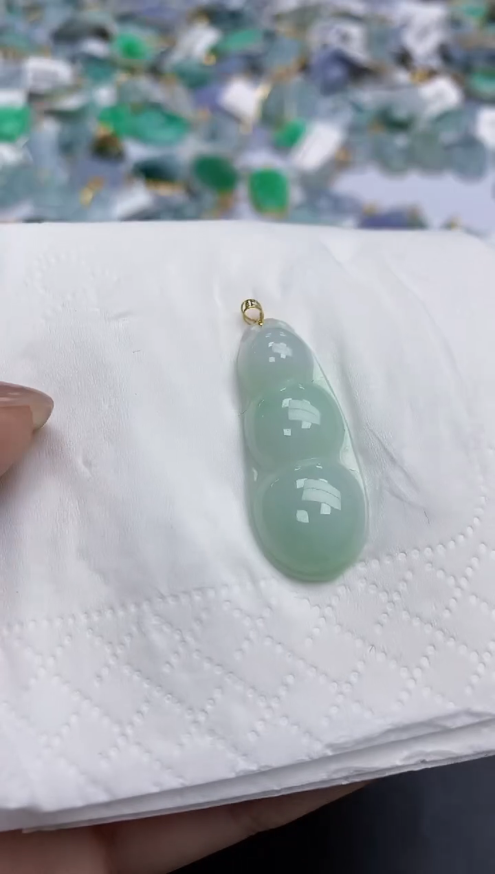 【闪购商品】翡翠颈饰18K金镶嵌天然缅甸翡翠A货