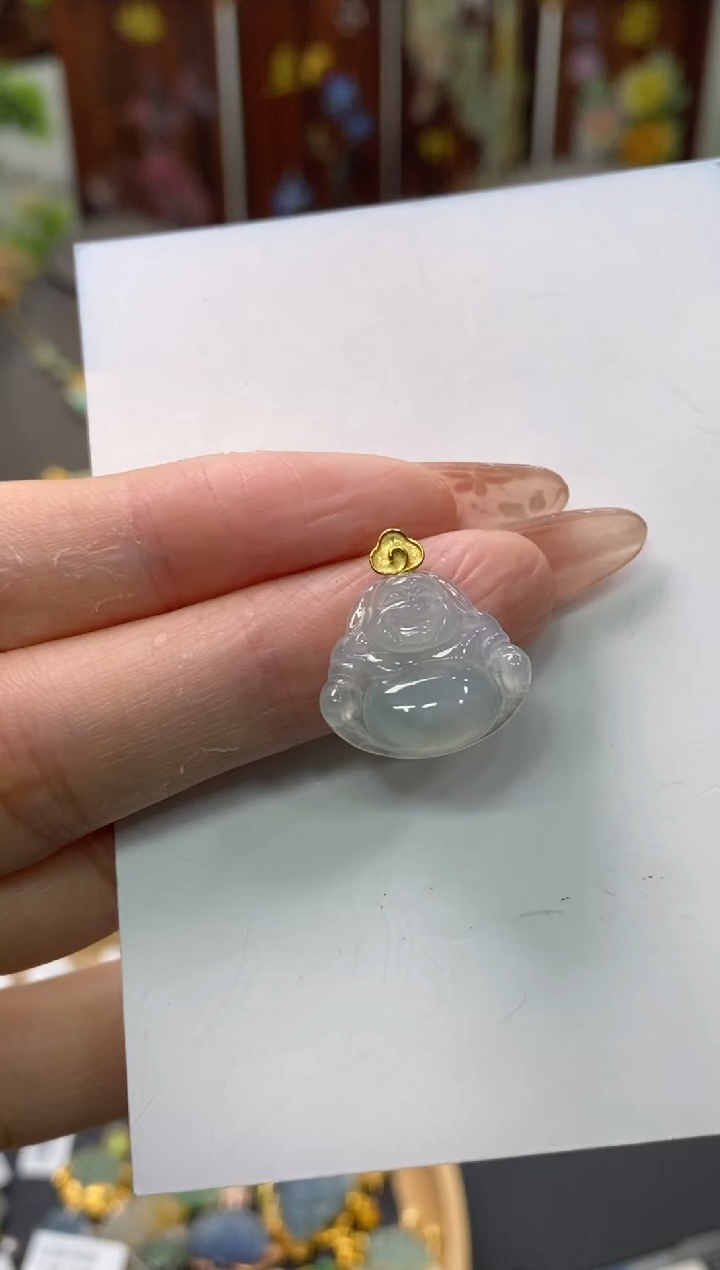 【闪购商品】翡翠颈饰18K金镶嵌净货11145
