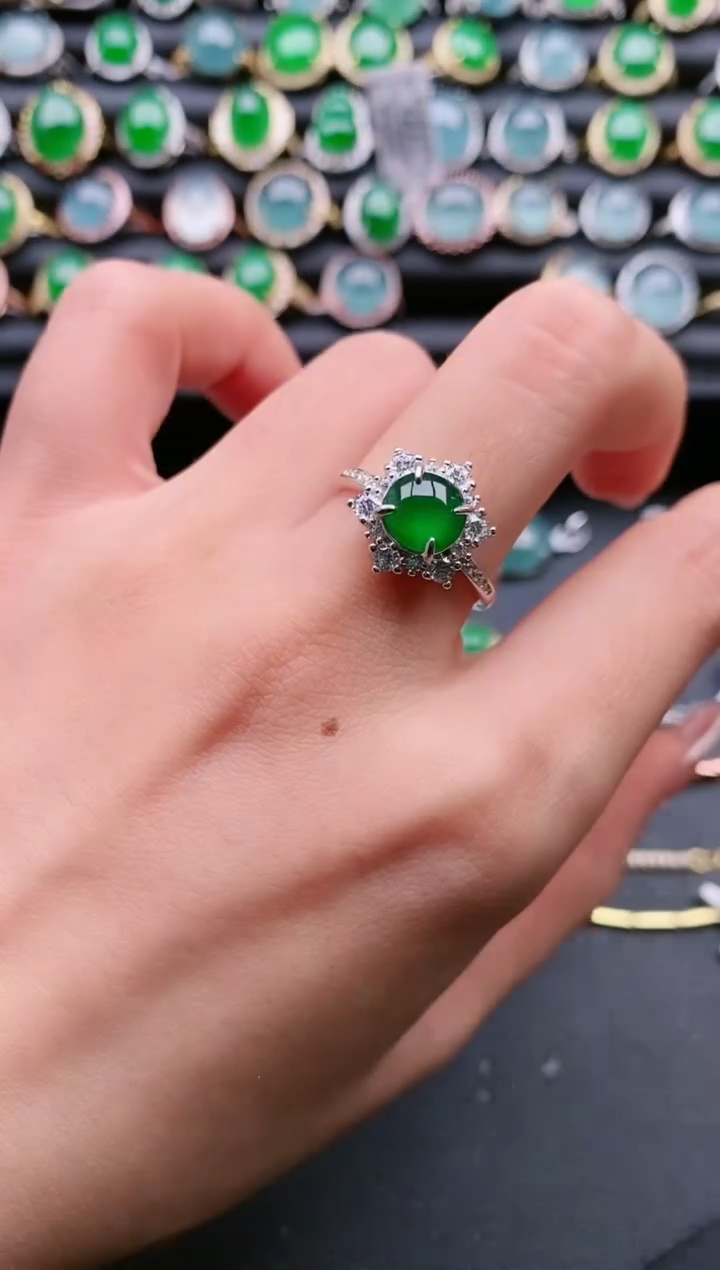【闪购商品】翡翠戒指银S925镶嵌11111