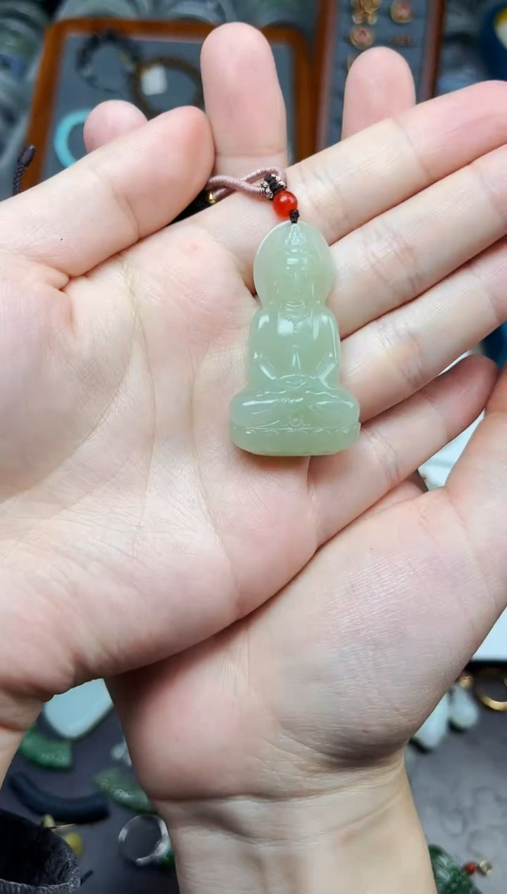 颈饰未镶嵌和田玉观音06