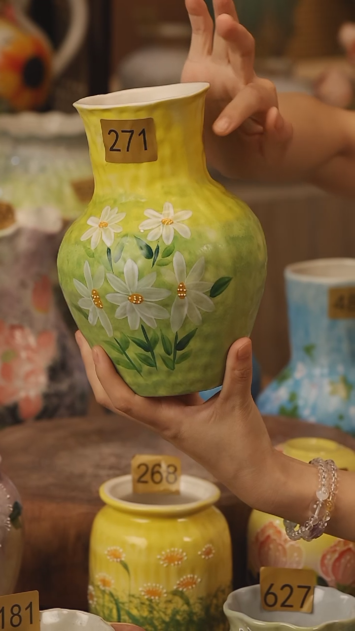 陶瓷271景德镇设计师手作花器摆件侘寂风