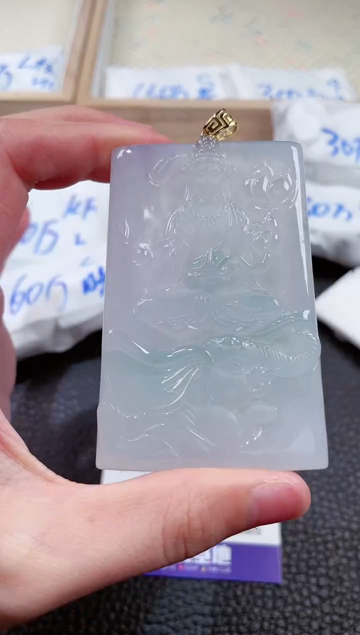 【闪购商品】翡翠颈饰18K金镶嵌00001331普贤