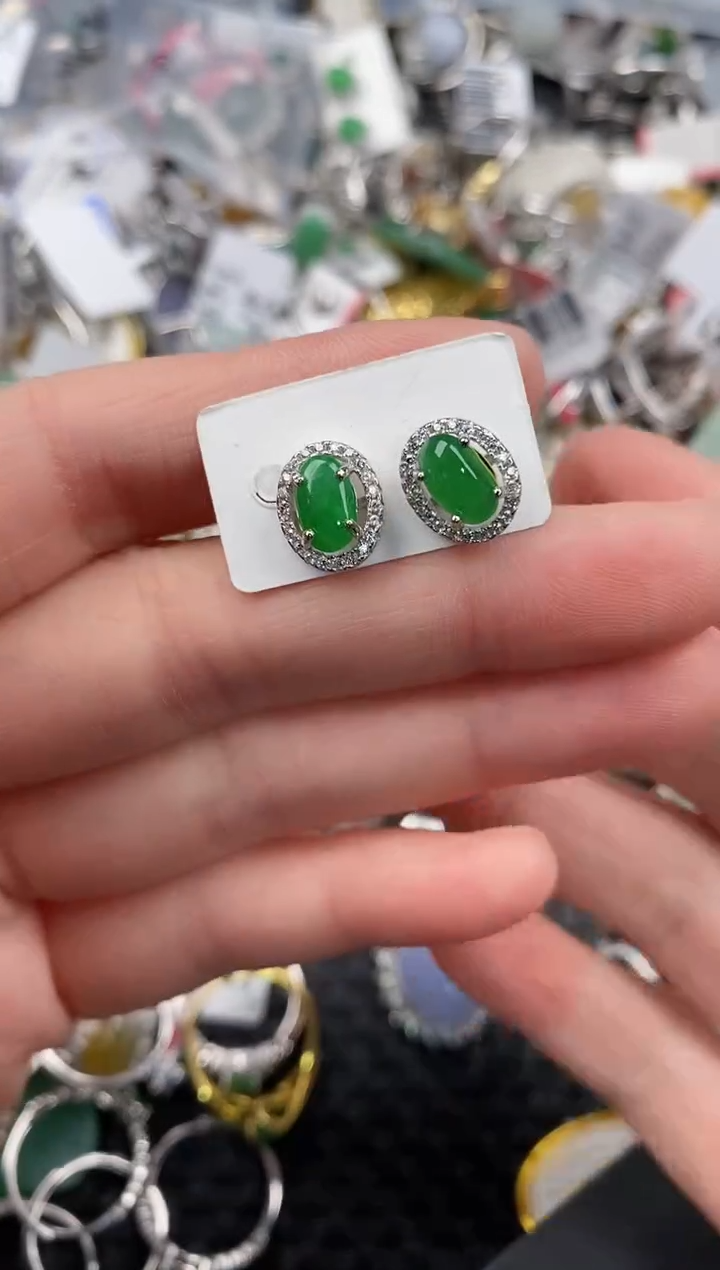 银S925镶嵌戒指翡翠222                3