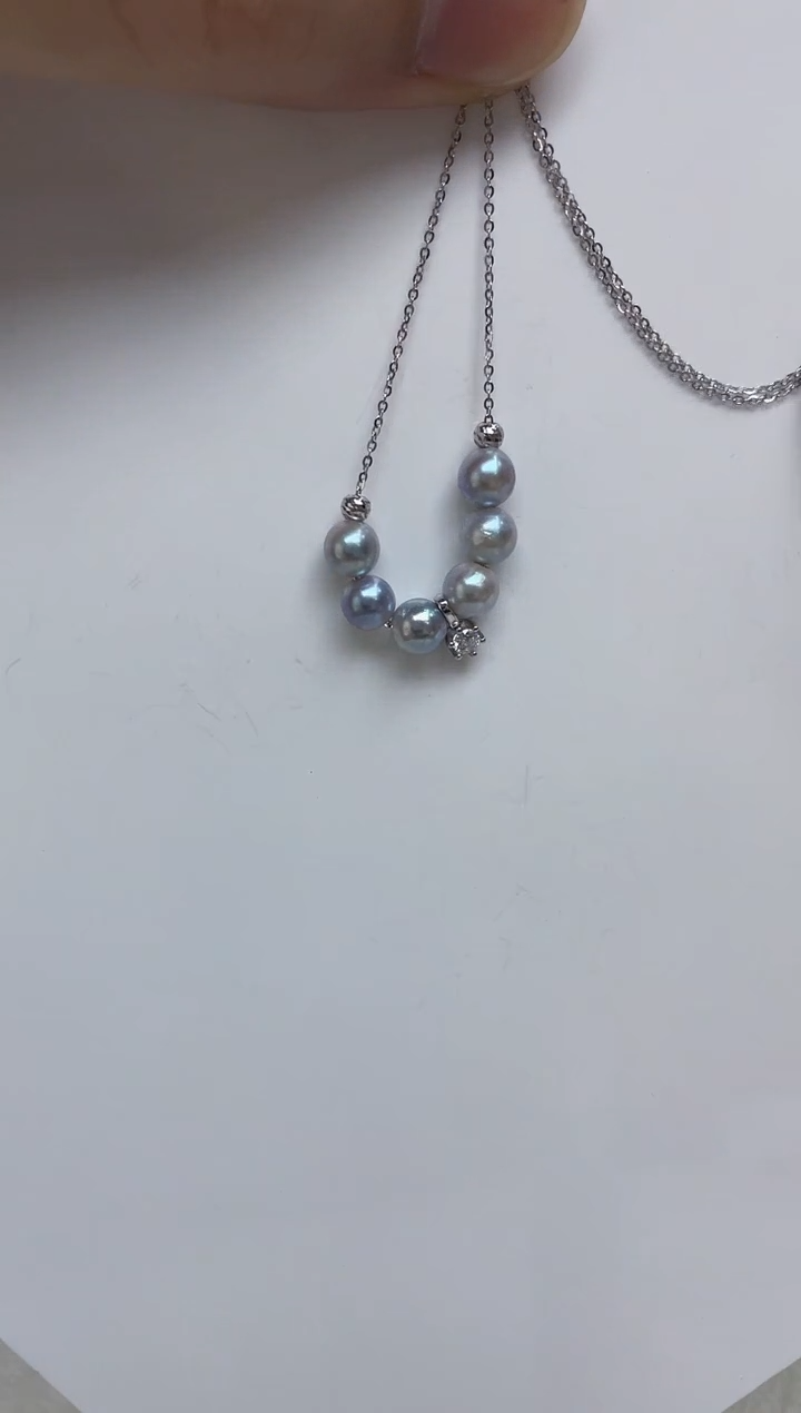颈饰银S925镶嵌海水珍珠  