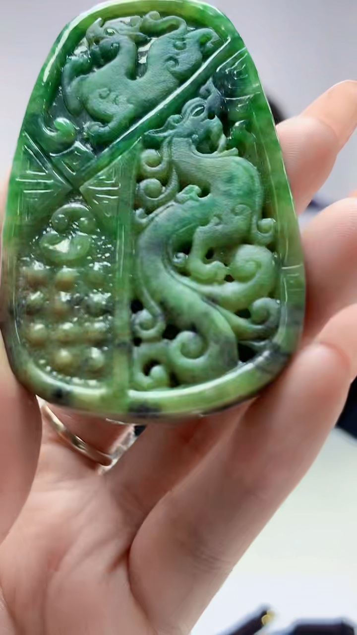 【闪购商品】定制翡翠未镶嵌4917DD-毛货挂件177