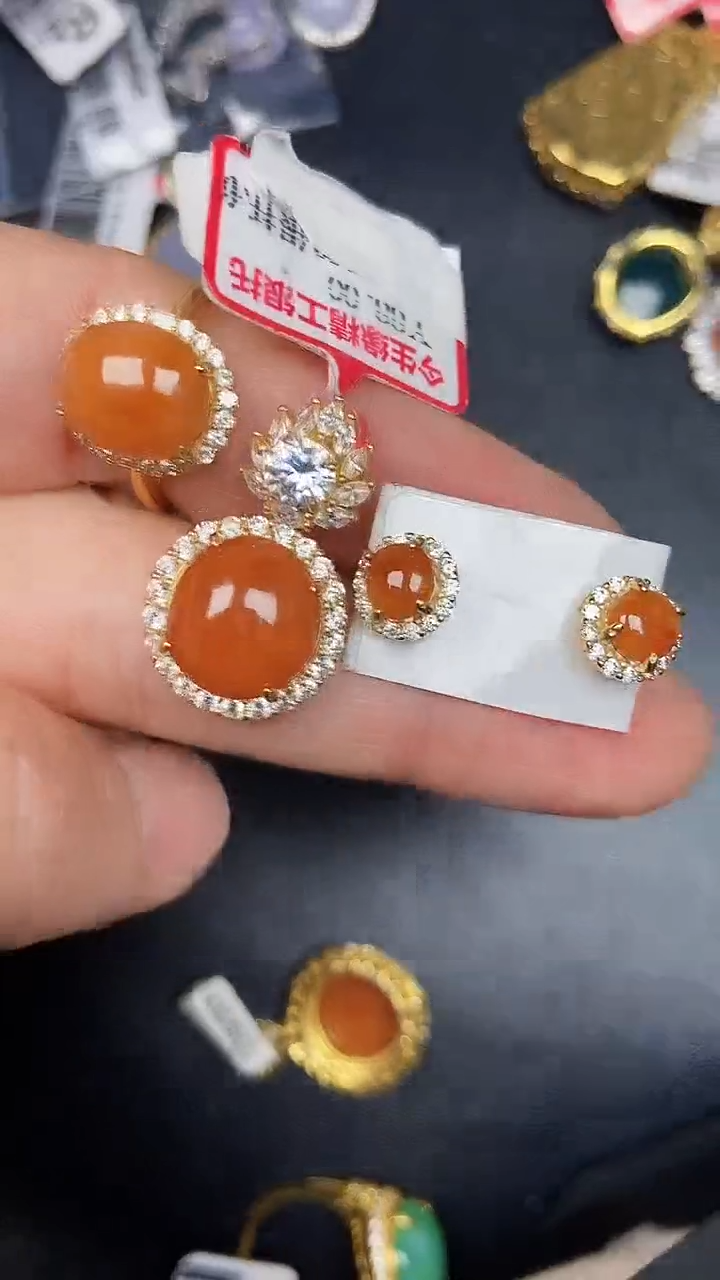 银S925镶嵌戒指翡翠9000