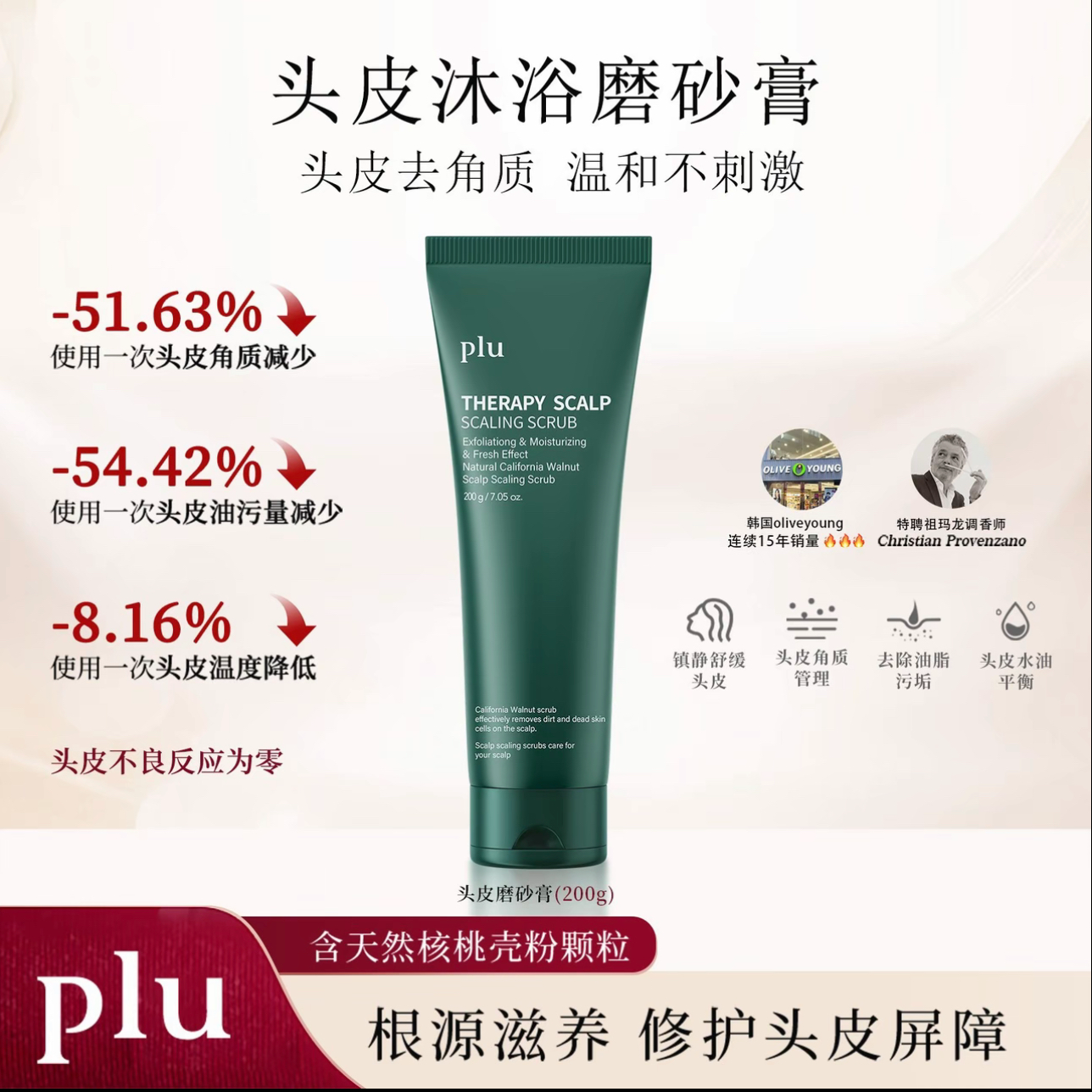 韩国进口头皮护理磨砂膏  去油、痒、屑 呵护头皮