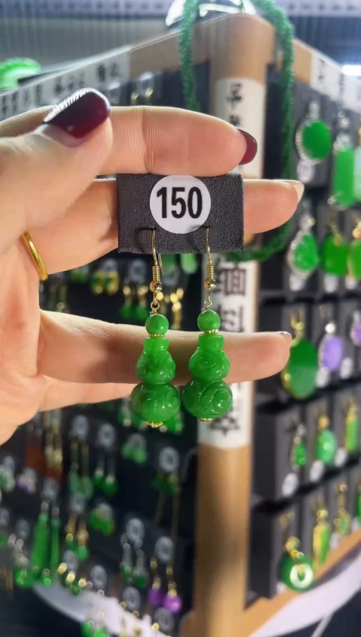 【闪购商品】翡翠耳饰银S925镶嵌150..