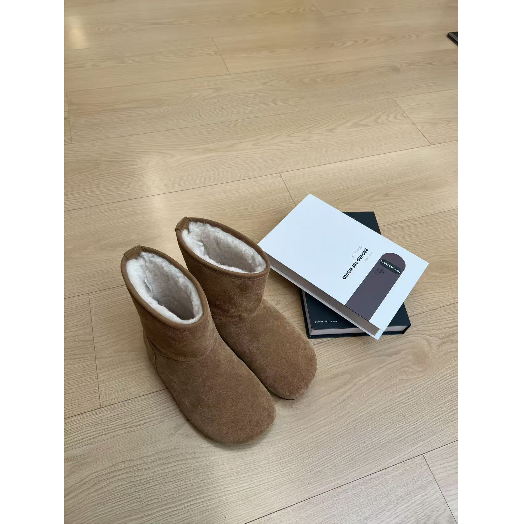 【梓铭】3562~土豆鞋～真皮加绒保暖雪地靴冬女 （3公分）