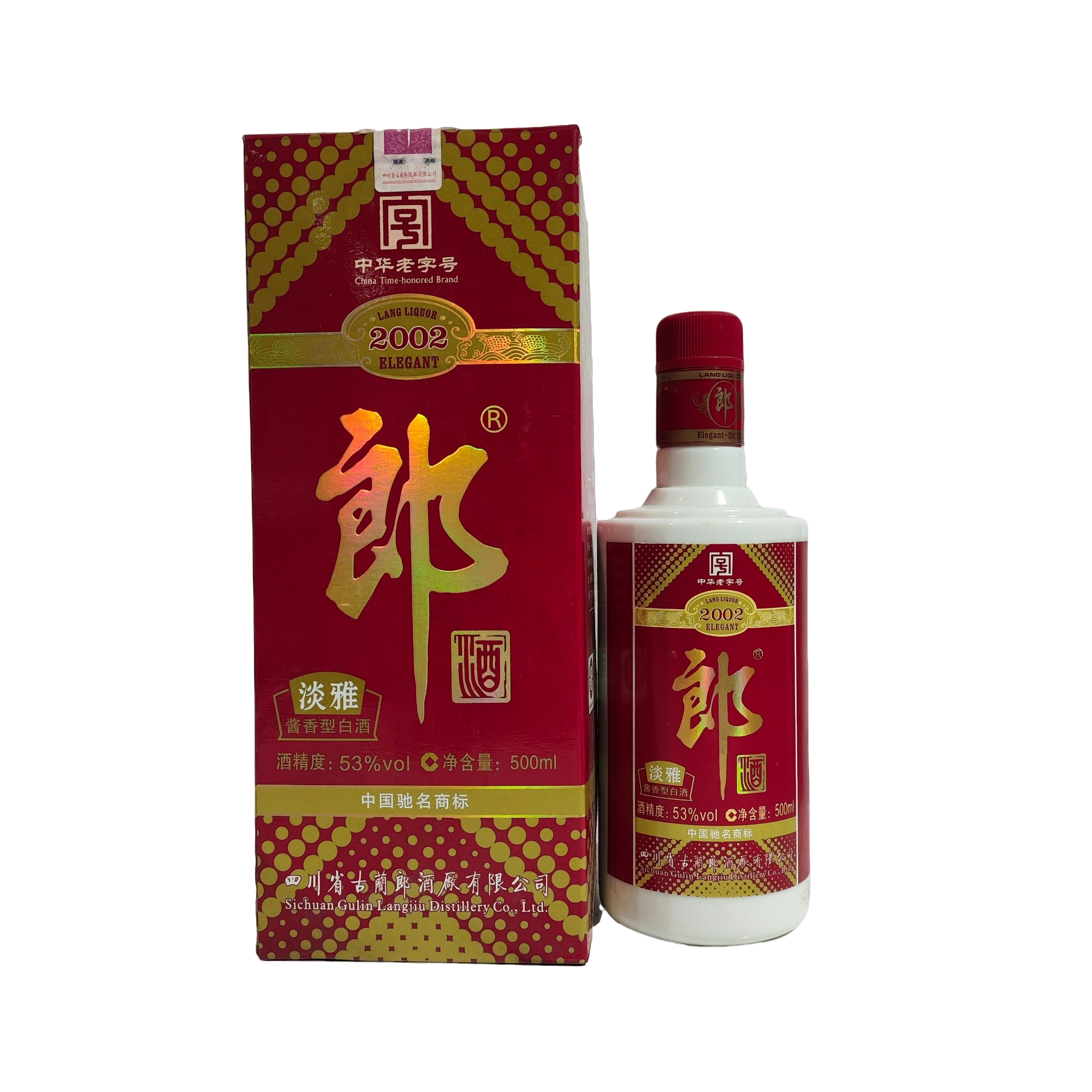 郎酒淡雅郎酱香型白酒53度500ml单瓶装年份随机发