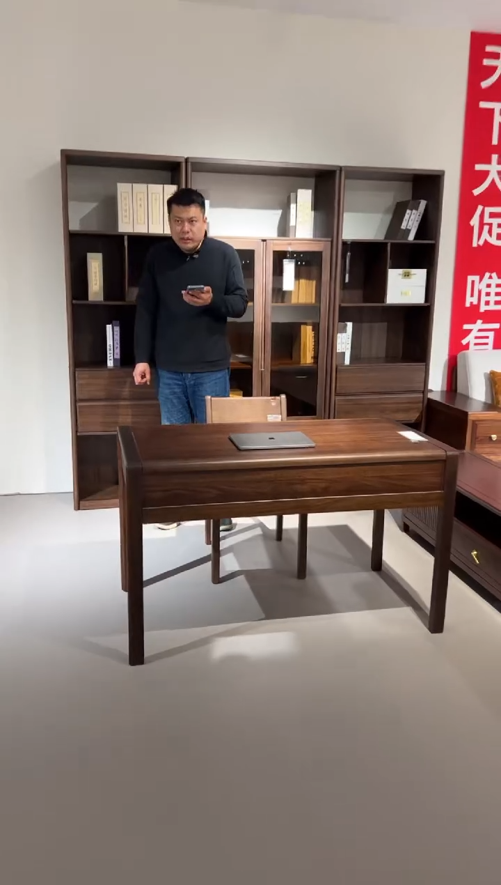木高脚款纯实木清尾学习桌*1+椅子*1