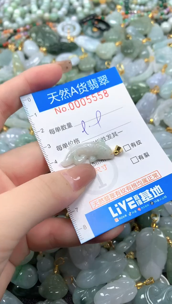 颈饰未镶嵌翡翠净货挂件-5558