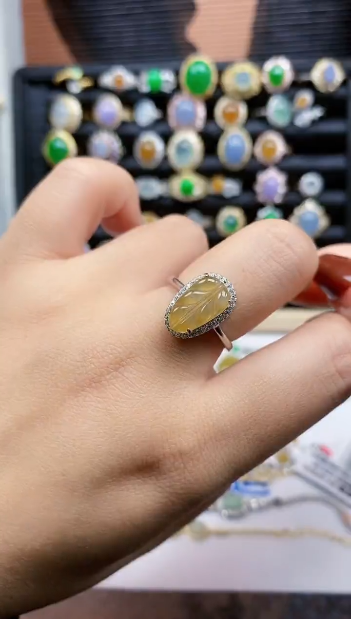 银S925镶嵌戒指翡翠449