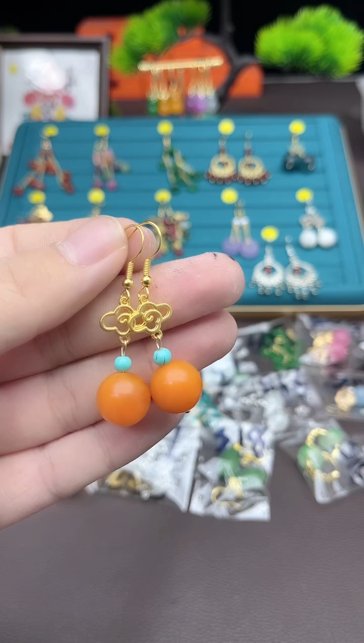 【闪购商品】玛瑙/玉髓耳钉银S925镶嵌s22000