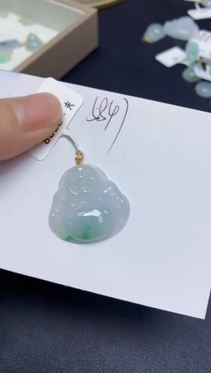 【闪购商品】翡翠挂件18K金镶嵌 天然翡翠A货