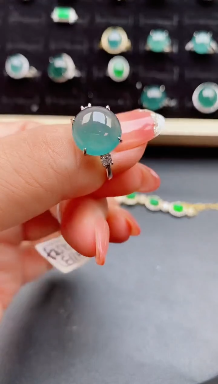 【闪购商品】翡翠戒指银S925镶嵌12121