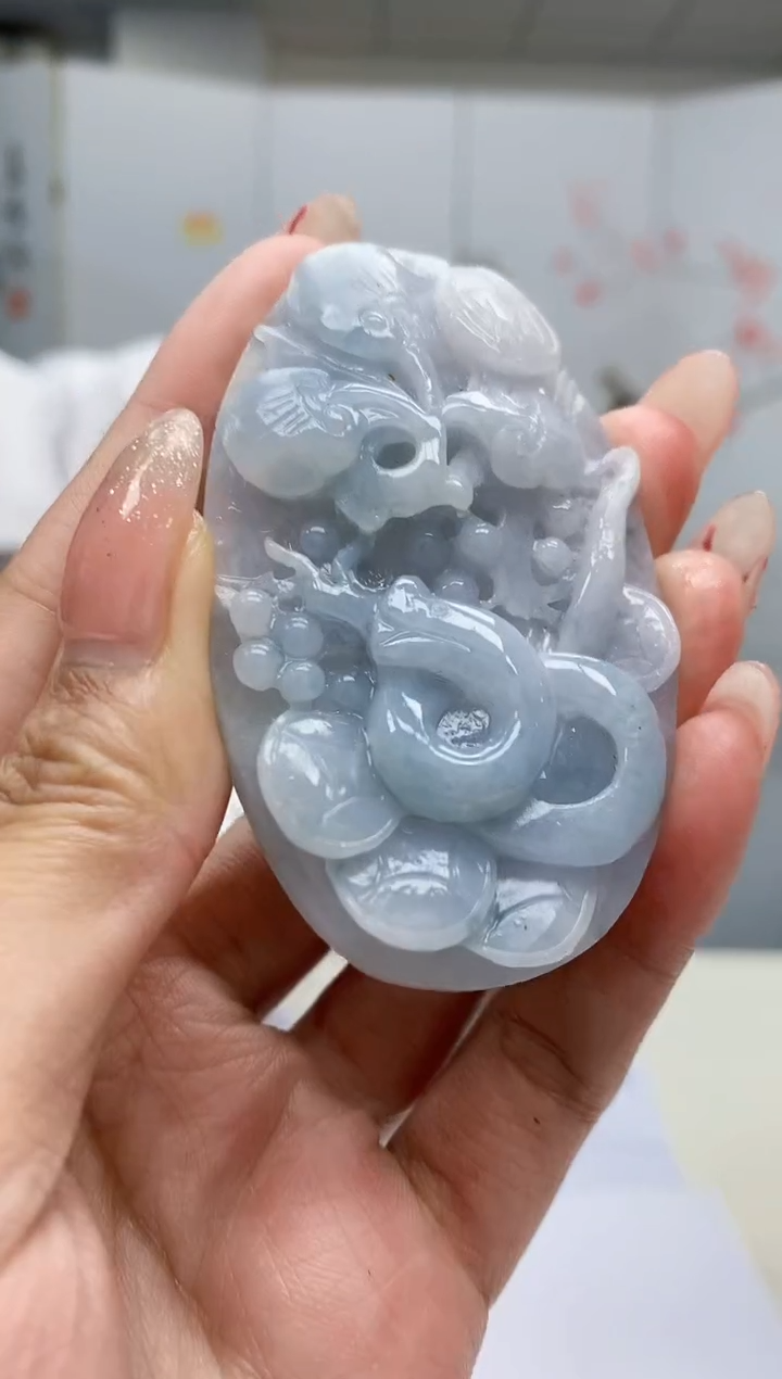 【闪购商品】定制翡翠未镶嵌4868MM-毛货挂件188