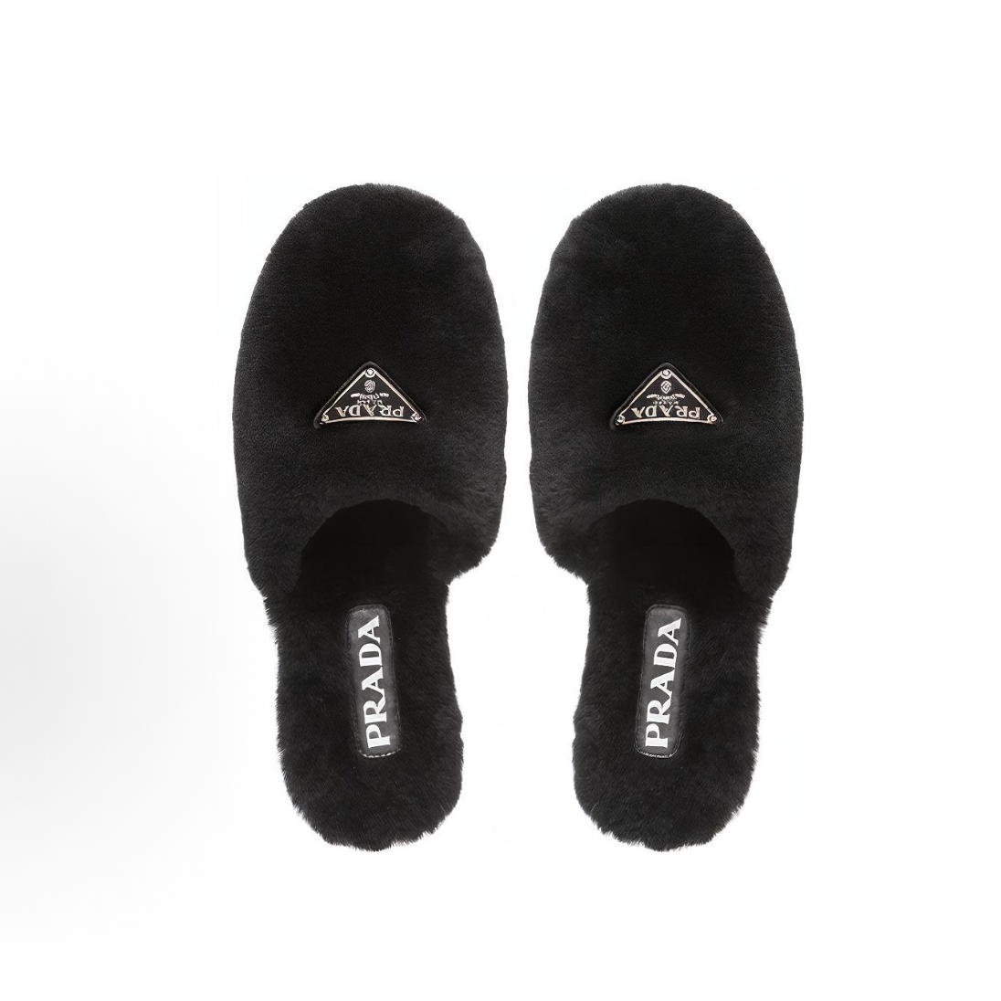 未使用 Prada/普拉达 普拉达黑色毛毛半拖 35