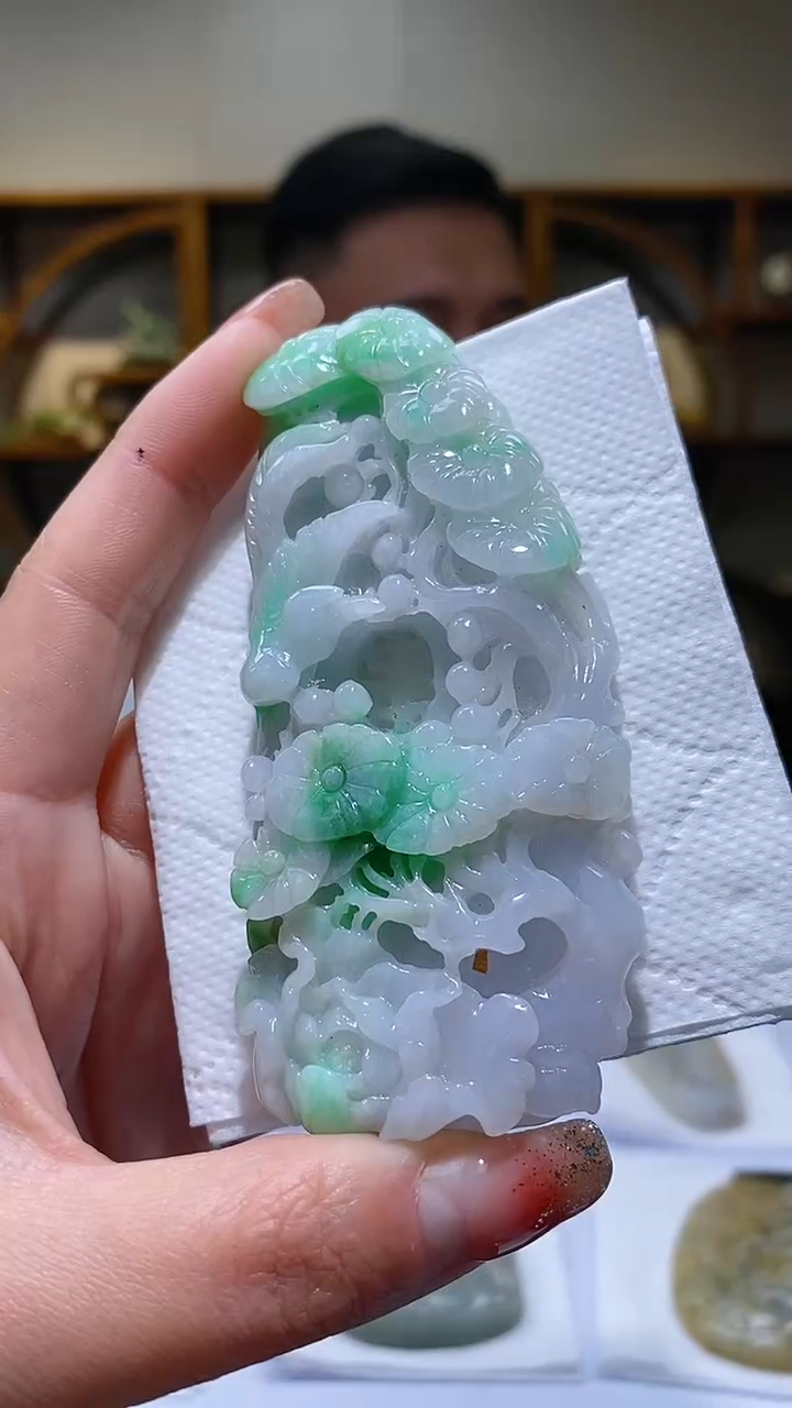 【闪购商品】定制翡翠未镶嵌36/0118/W发起一件/花开富贵