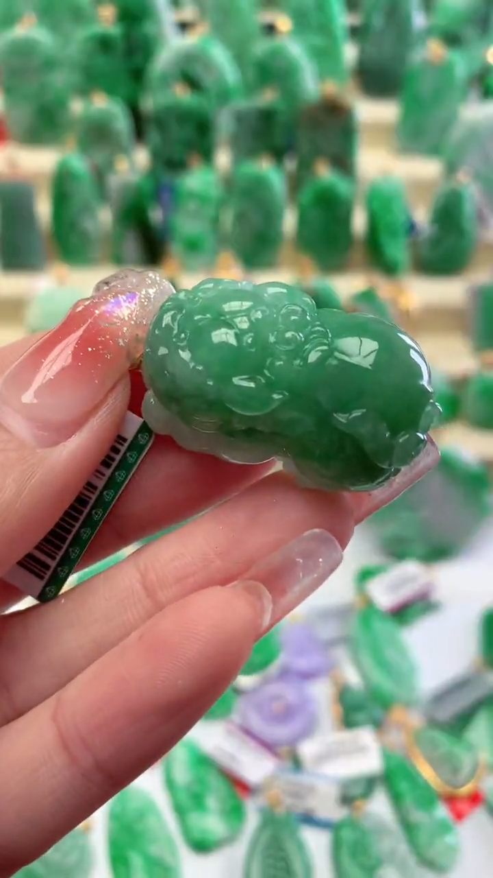 【闪购商品】翡翠颈饰18K金镶嵌挂件