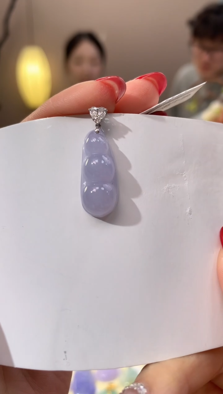 【闪购商品】翡翠颈饰18K金镶嵌天然缅甸a货翡翠