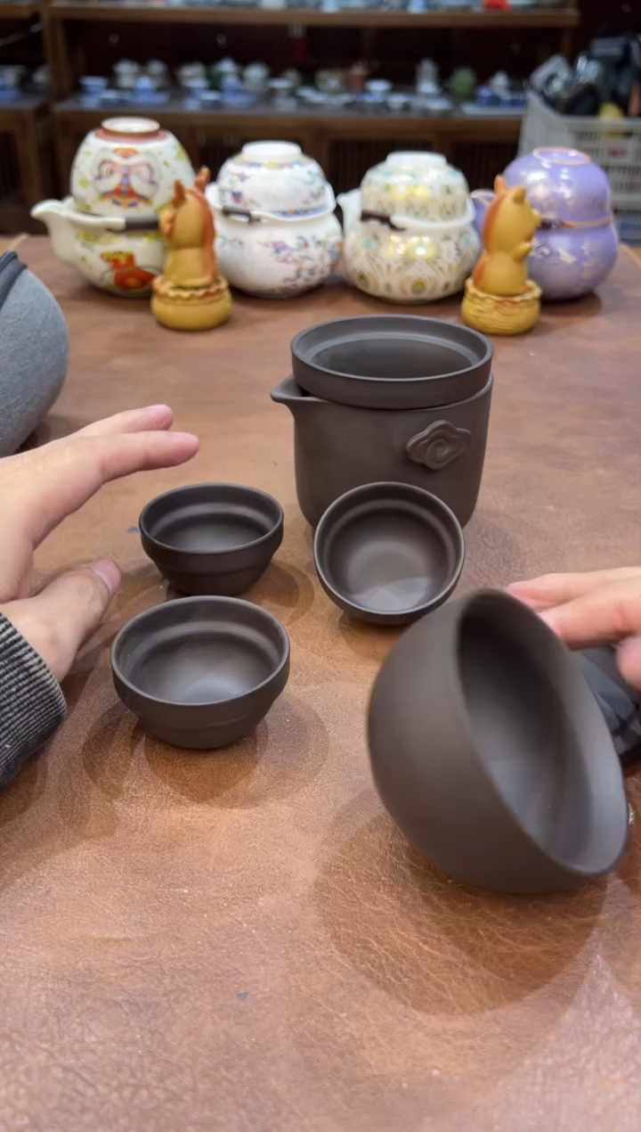 真的很便宜会开片的旅行茶具