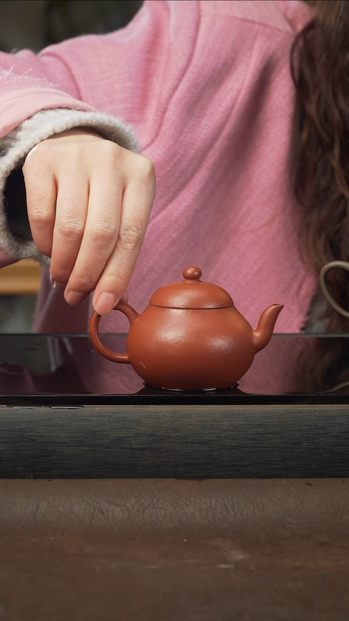 茶壶紫砂13 梨形 朱泥  110cc