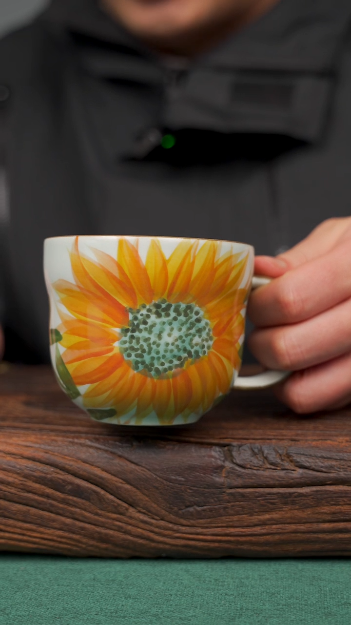 【闪购商品】瓷片75寻一缕瓷香杯釉下手工手绘瓷器