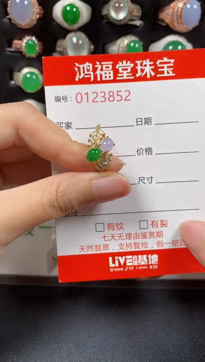 银S925镶嵌戒指翡翠3852