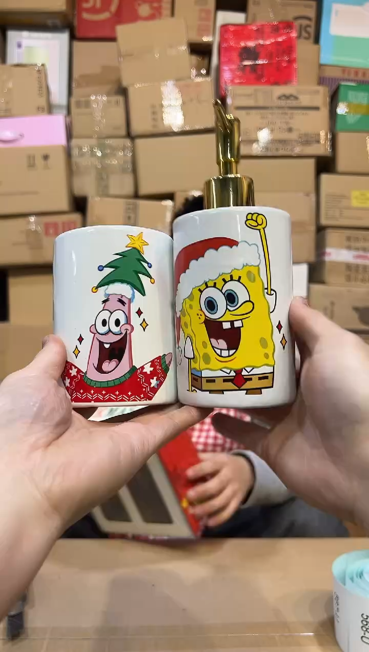 【闪购商品】杯原盒海绵宝宝派大星洗漱套组微瑕