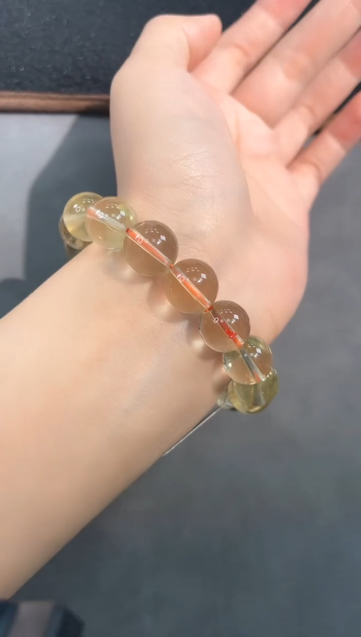 【闪购商品】水晶手链未镶嵌64号黄水单圈12mm