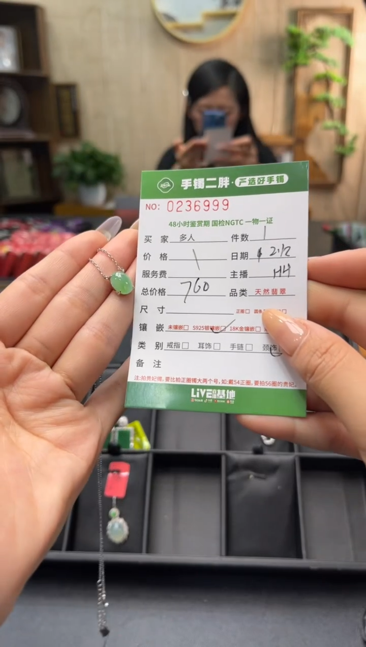 【闪购商品】翡翠颈饰银S925镶嵌多人