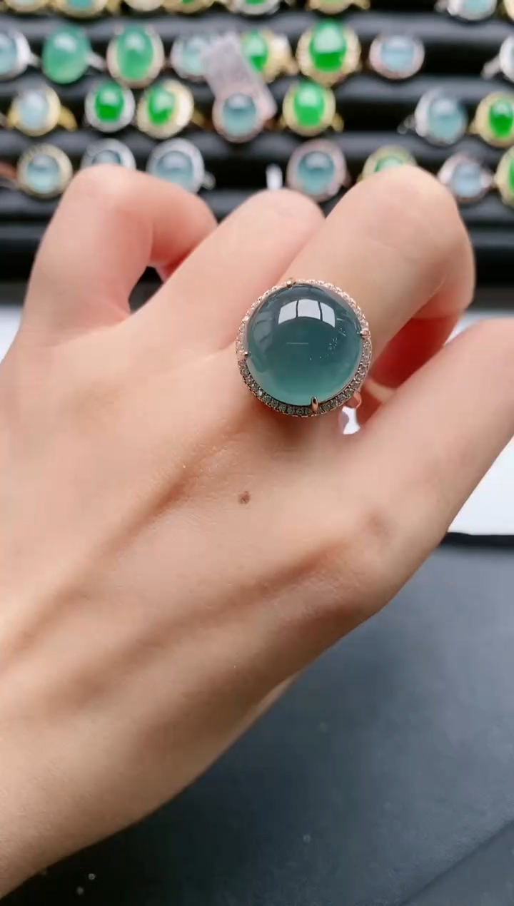 【闪购商品】翡翠戒指银S925镶嵌1111111