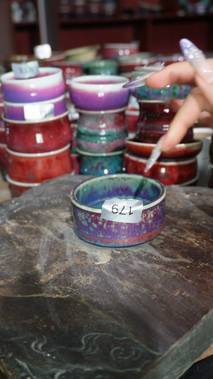 摆件陶精品窑变钧瓷茶器