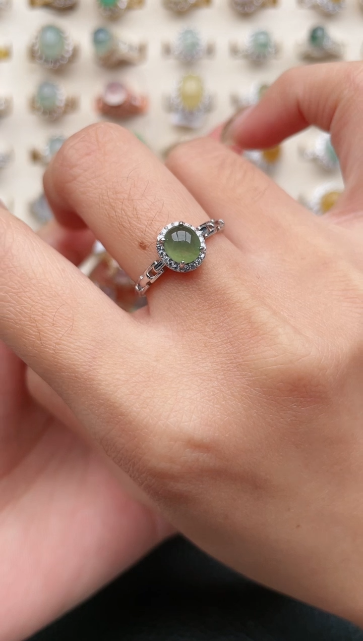 【闪购商品】翡翠戒指银S925镶嵌1111