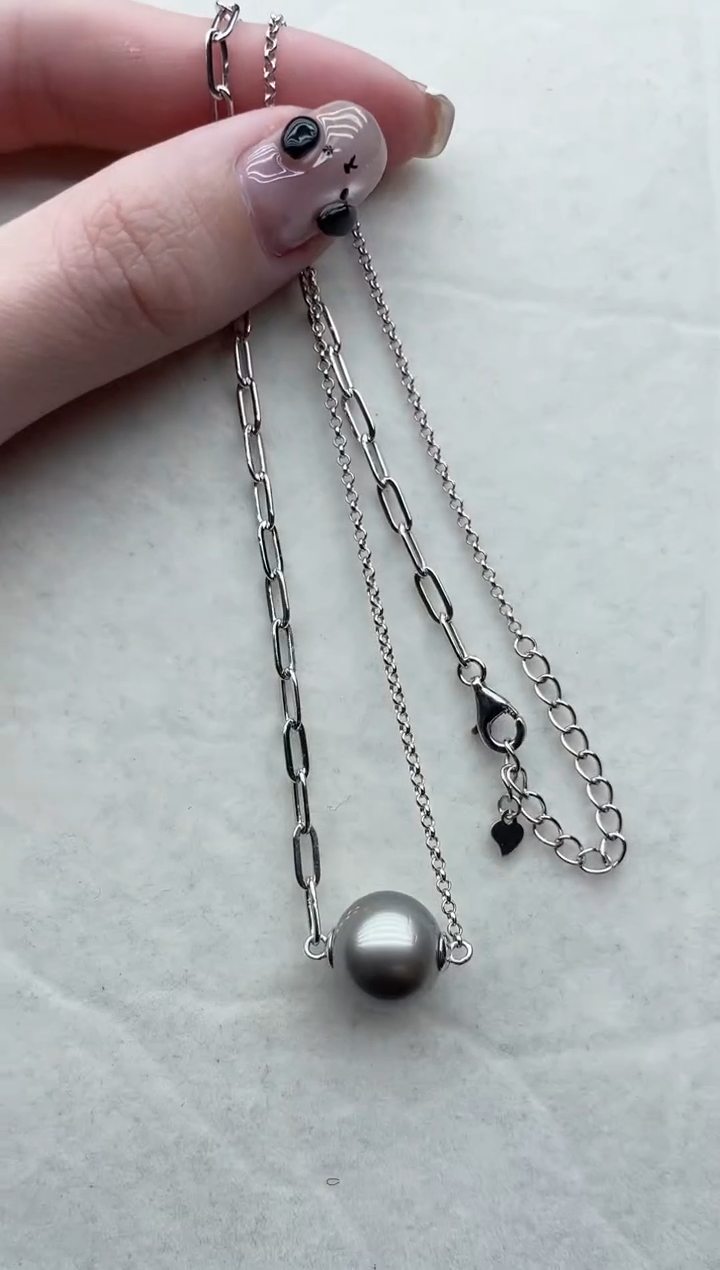 【闪购商品】海水珍珠套链银S925镶嵌32