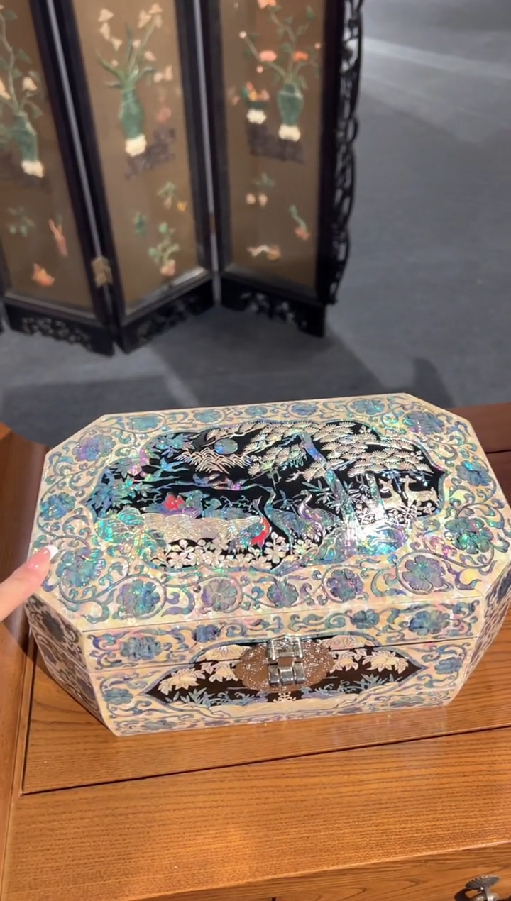 【闪购商品】福利款不退不换八边绒布底·弘贝雅螺钿漆器