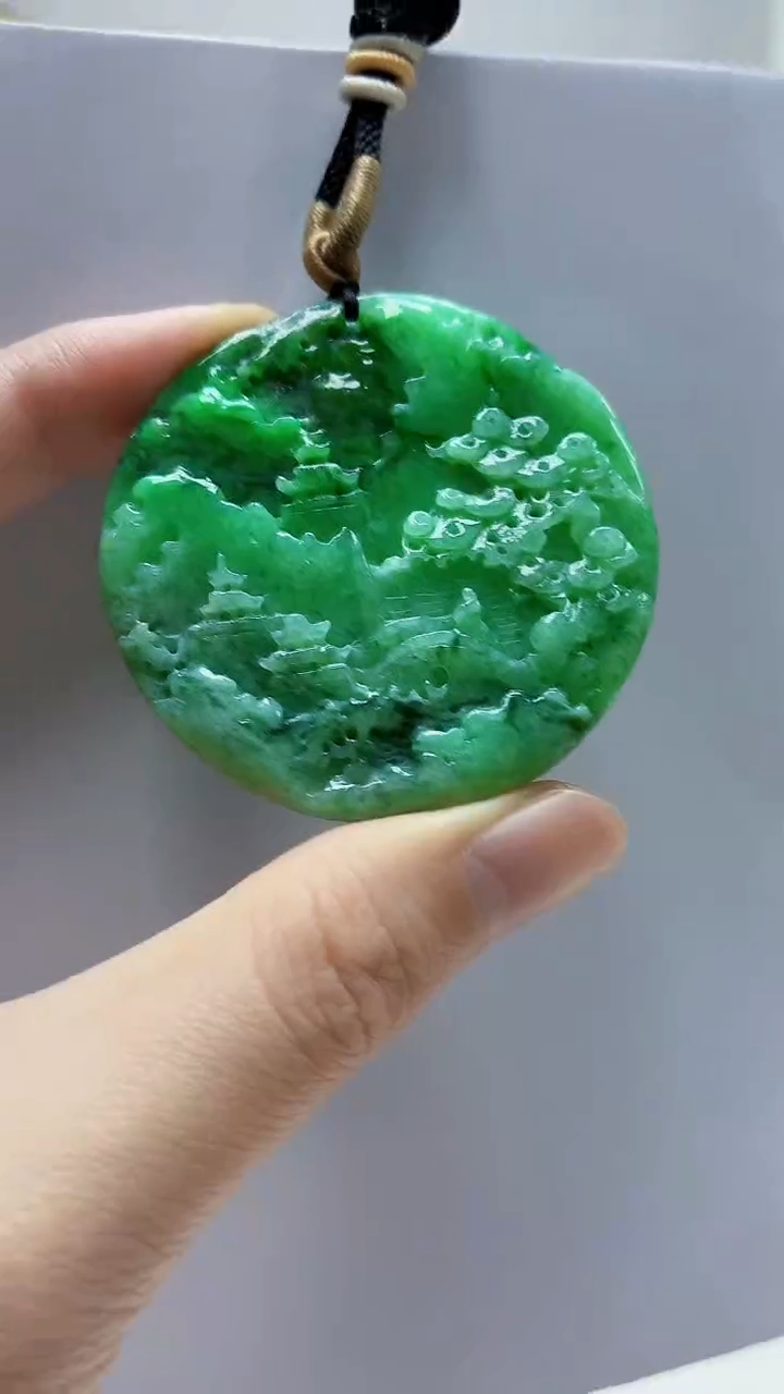 未镶嵌定制翡翠4829zm-毛货挂件山水40