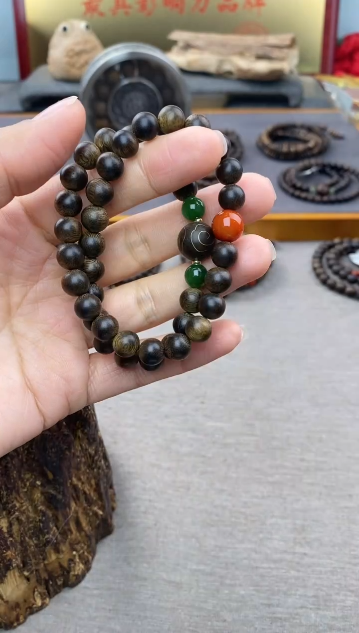 【闪购商品】沉香手串芽庄黄棋楠沉水老料0.8＋祥云1.2设计